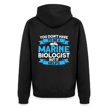 Meeresbiologe Ozean Geschenk Meeresbiologie - Unisex Premium Bio Zip Hoodie - Schwarz - Hinten - Nico (187cm)