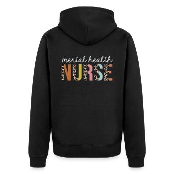 Infirmière en santé mentale Imprimé léopard coloré drôle - Veste à capuche bio Premium Unisexe - noir - Dos - Nico (187cm)