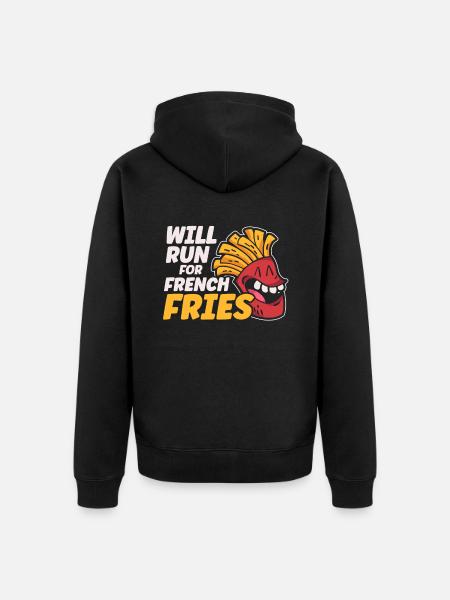 Pommes Frites Fast Food Pommes Frites - Unisex Premium Bio Zip Hoodie - Schwarz