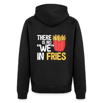 Pommes Frites Fast Food Pommes Frites - Unisex Premium Bio Zip Hoodie - Schwarz - Hinten - Nico (187cm)