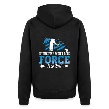 Bowfishing If The Fish Won't Bite Arrow Bowfisher - Unisex Premium Organic Zip Hoodie - black - Back - Nico (187cm)