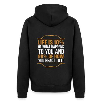 Bowhunting Life Is 10% Of What Shooting Bowhunter - Unisex Premium Organic Zip Hoodie - black - Back - Nico (187cm)