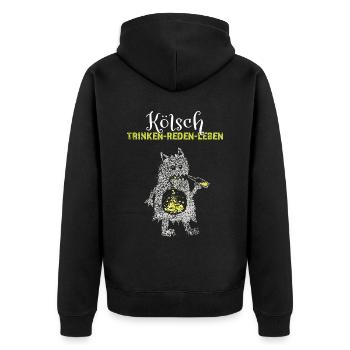 Kölsch Fastelovend Kölner Karneval Kölnerin Kölle - Unisex Premium Bio Zip Hoodie - Schwarz - Hinten - Nico (187cm)