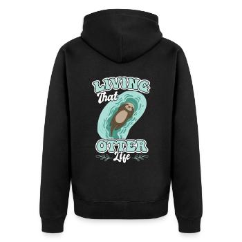 La vie de la loutre - Veste à capuche bio Premium Unisexe - noir - Dos - Nico (187cm)