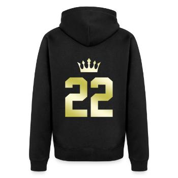 22 Couronne numérique - Veste à capuche bio Premium Unisexe - noir - Dos - Nico (187cm)