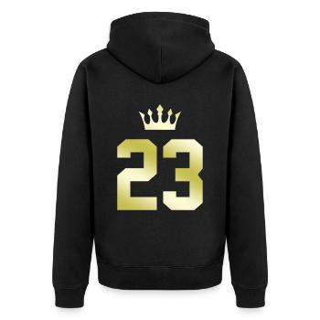 23 Couronne numérique - Veste à capuche bio Premium Unisexe - noir - Dos - Nico (187cm)