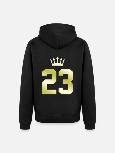 23 Couronne numérique - Veste à capuche bio Premium Unisexe - noir