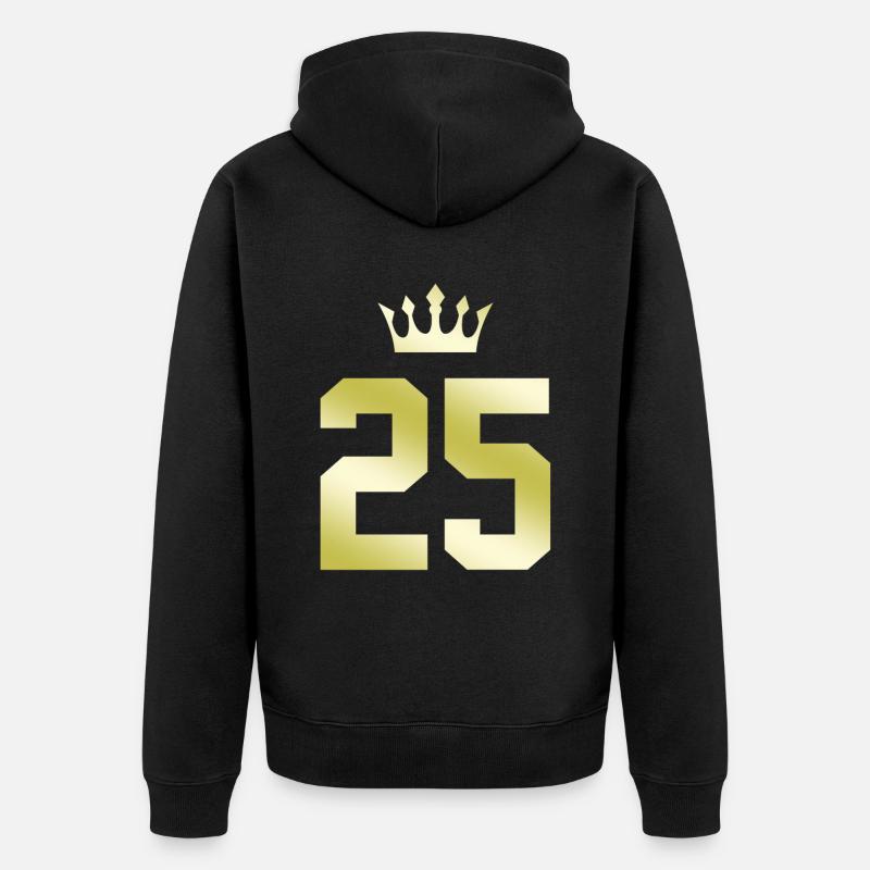 25 Couronne numérique - Veste à capuche bio Premium Unisexe - noir