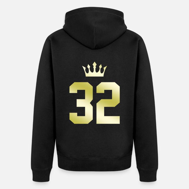 32 Couronne numérique - Veste à capuche bio Premium Unisexe - noir