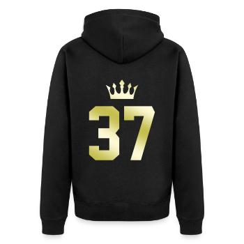 37 Couronne numérique - Veste à capuche bio Premium Unisexe - noir - Dos - Nico (187cm)