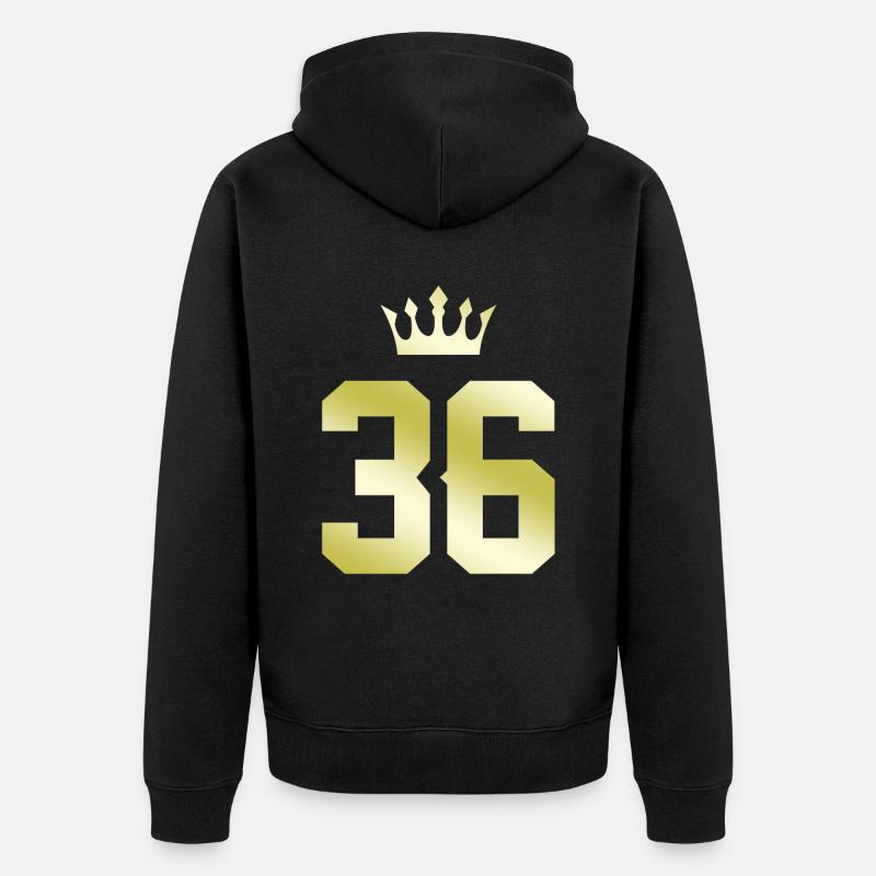 36 Couronne numérique - Veste à capuche bio Premium Unisexe - noir