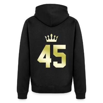 45 Couronne numérique - Veste à capuche bio Premium Unisexe - noir - Dos - Nico (187cm)
