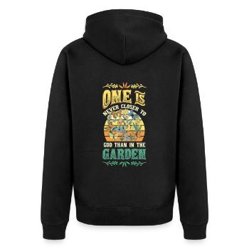 Vous n’êtes jamais plus proche de Dieu que dans le jardin. - Veste à capuche bio Premium Unisexe - noir - Dos - Nico (187cm)