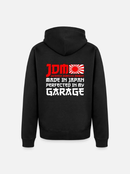 JDM Motorsport Auto Made In Japan Perfected Garage - Ekologisk premiumluvjack unisex - svart