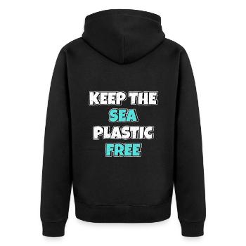 Keep The Sea Plastic Free Protection de l’environnement Sauvez la mer - Veste à capuche bio Premium Unisexe - noir - Dos - Nico (187cm)