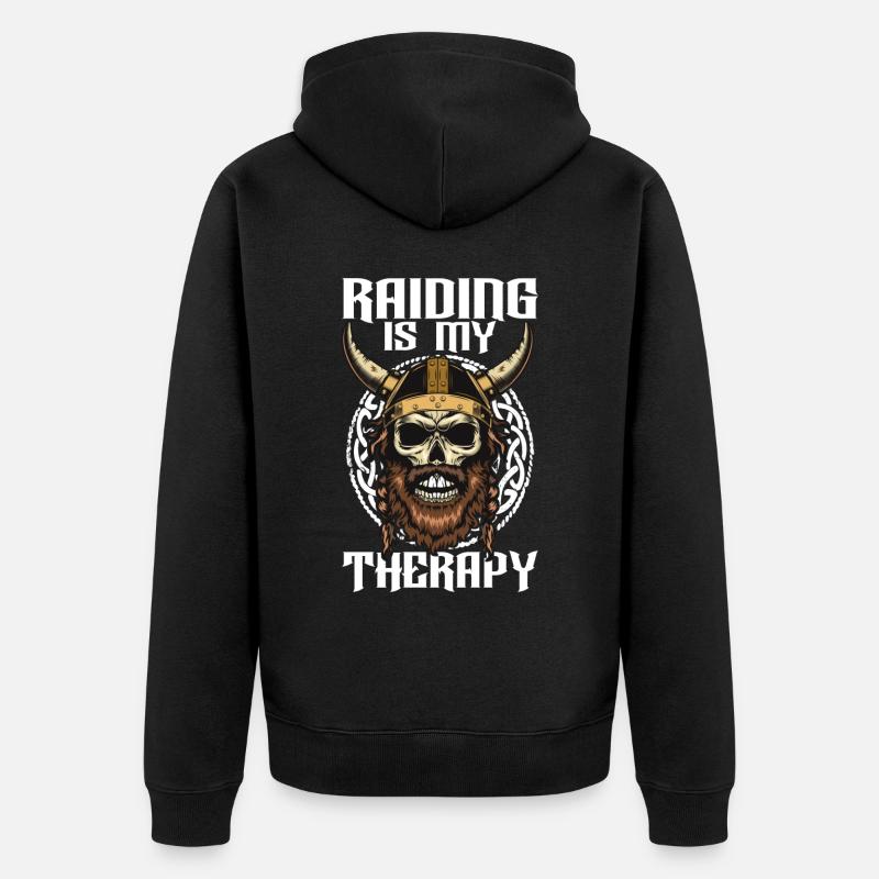 Vikinger Nordisch - Unisex Premium Bio Zip Hoodie - Schwarz