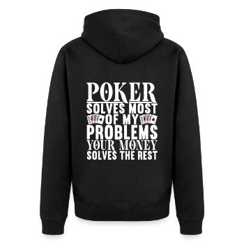 Poker Poker Player Casino - Veste à capuche bio Premium Unisexe - noir - Dos - Nico (187cm)