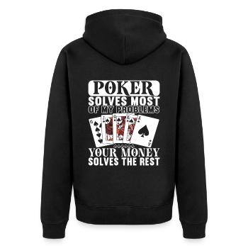Poker Poker Player Casino - Veste à capuche bio Premium Unisexe - noir - Dos - Nico (187cm)