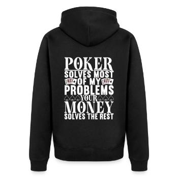 Poker Poker Player Casino - Veste à capuche bio Premium Unisexe - noir - Dos - Nico (187cm)