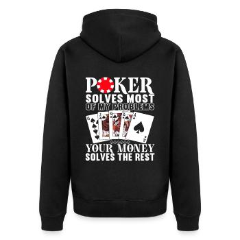 Poker Poker Player Casino - Veste à capuche bio Premium Unisexe - noir - Dos - Nico (187cm)