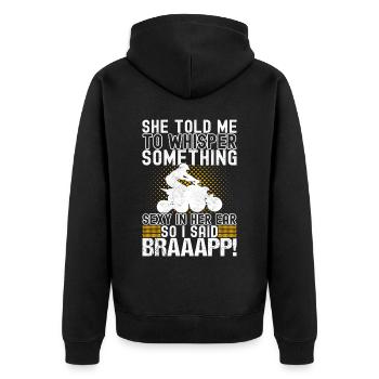 Quad Bike Quadfahrer - Unisex Premium Bio Zip Hoodie - Schwarz - Hinten - Nico (187cm)