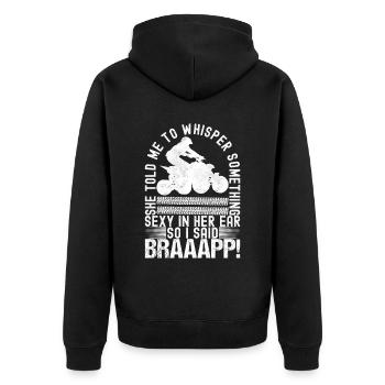 Quad Bike Quadfahrer - Unisex Premium Bio Zip Hoodie - Schwarz - Hinten - Nico (187cm)