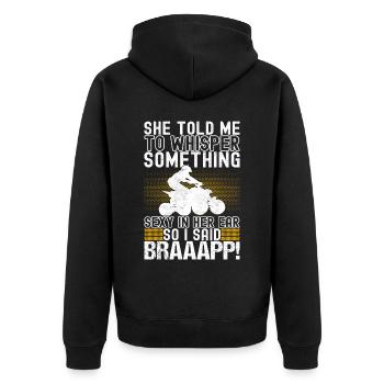 Quad Bike Quadfahrer - Unisex Premium Bio Zip Hoodie - Schwarz - Hinten - Nico (187cm)