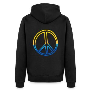 Soutenez l’Ukraine, la paix et non la guerre - Veste à capuche bio Premium Unisexe - noir - Dos - Nico (187cm)