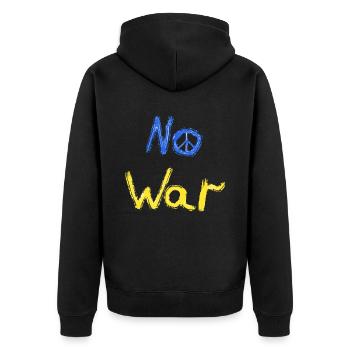 Soutenez l’Ukraine, la paix et non la guerre - Veste à capuche bio Premium Unisexe - noir - Dos - Nico (187cm)