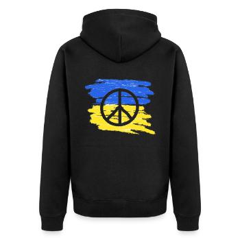 Soutenez l’Ukraine, la paix et non la guerre - Veste à capuche bio Premium Unisexe - noir - Dos - Nico (187cm)