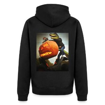 Halloween Dino Lézard à la citrouille - Veste à capuche bio Premium Unisexe - noir - Dos - Nico (187cm)