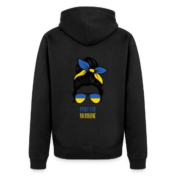 Soutenez l’Ukraine, la paix et non la guerre - Veste à capuche bio Premium Unisexe - noir - Dos - Nico (187cm)