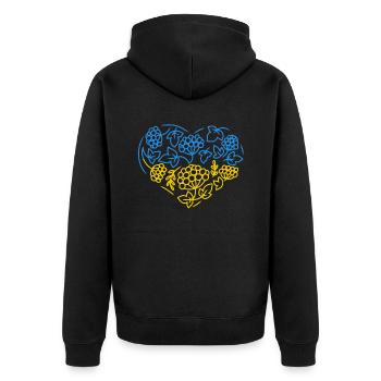 Soutenez l’Ukraine, la paix et non la guerre - Veste à capuche bio Premium Unisexe - noir - Dos - Nico (187cm)