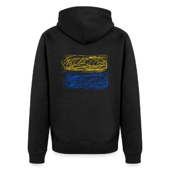 Soutenez l’Ukraine, la paix et non la guerre - Veste à capuche bio Premium Unisexe - noir - Dos - Nico (187cm)