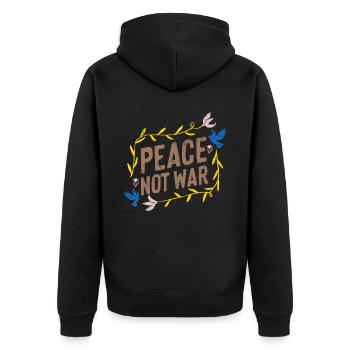Soutenez l’Ukraine, la paix et non la guerre - Veste à capuche bio Premium Unisexe - noir - Dos - Nico (187cm)