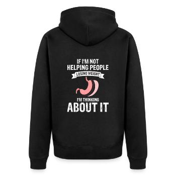 Gastric Bypass and Gastric Bypass Operation Design - Unisex Premium Organic Zip Hoodie - black - Back - Nico (187cm)