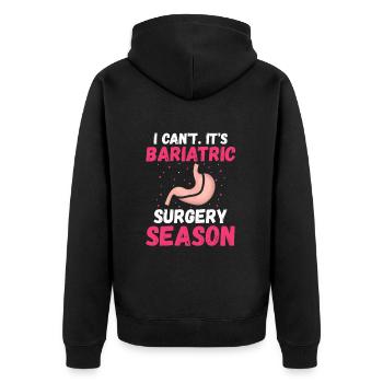 Gastric Bypass and Gastric Bypass Operation Design - Unisex Premium Organic Zip Hoodie - black - Back - Nico (187cm)