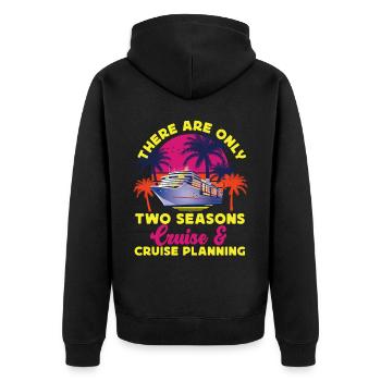 Cruise Ship Vacation Retro There - Unisex Premium Organic Zip Hoodie - black - Back - Nico (187cm)