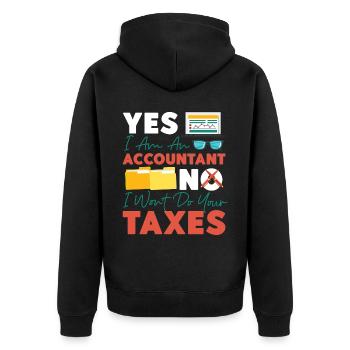 Comptable Teneur de livres Comptabilité - Veste à capuche bio Premium Unisexe - noir - Dos - Nico (187cm)