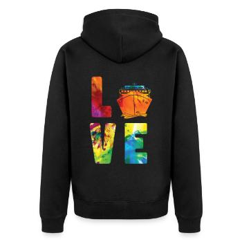 Cruise Ship Vacation Watercolor - Unisex Premium Bio Zip Hoodie - Schwarz - Hinten - Nico (187cm)