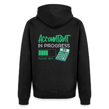 Accountant Bookkeeper Accounting - Unisex Premium Organic Zip Hoodie - black - Back - Nico (187cm)