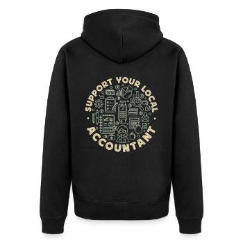 Accountant Bookkeeper Accounting - Unisex Premium Organic Zip Hoodie - black - Back - Nico (187cm)