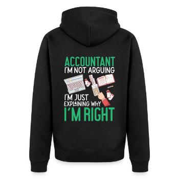 Accountant Bookkeeper Accounting - Unisex Premium Organic Zip Hoodie - black - Back - Nico (187cm)