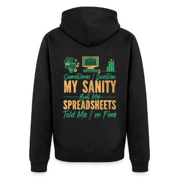 Accountant Bookkeeper Accounting - Unisex Premium Bio Zip Hoodie - Schwarz - Hinten - Nico (187cm)