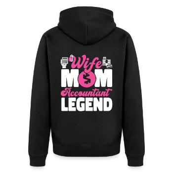 Accountant Bookkeeper Accounting - Unisex Premium Organic Zip Hoodie - black - Back - Nico (187cm)