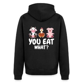 Animal lover animal rights activist vegan vegetarian - Unisex Premium Organic Zip Hoodie - black - Back - Nico (187cm)