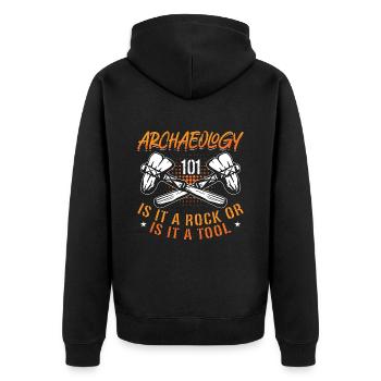 Archaeology 101 Is It Fossil Digging Archaeologist - Unisex Premium Bio Zip Hoodie - Schwarz - Hinten - Nico (187cm)