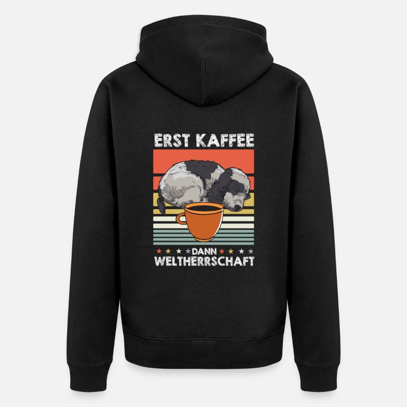 Cocker Spaniel Kaffee - Unisex Premium Bio Zip Hoodie - Schwarz