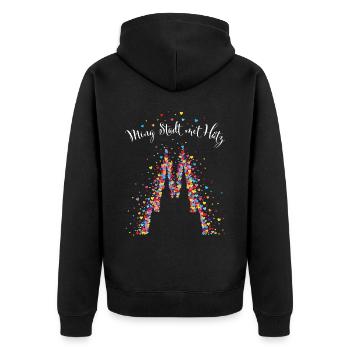 Kölner Karneval Dom Kölsch Kölle Köln Colonia - Unisex Premium Bio Zip Hoodie - Schwarz - Hinten - Nico (187cm)