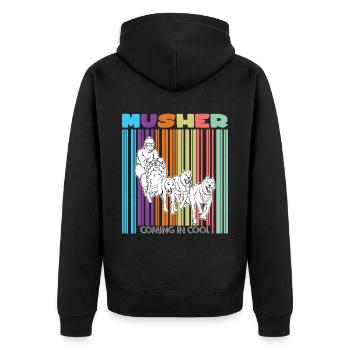 Schlittenhunderennen Schlittenhunde Geschenk - Unisex Premium Bio Zip Hoodie - Schwarz - Hinten - Nico (187cm)